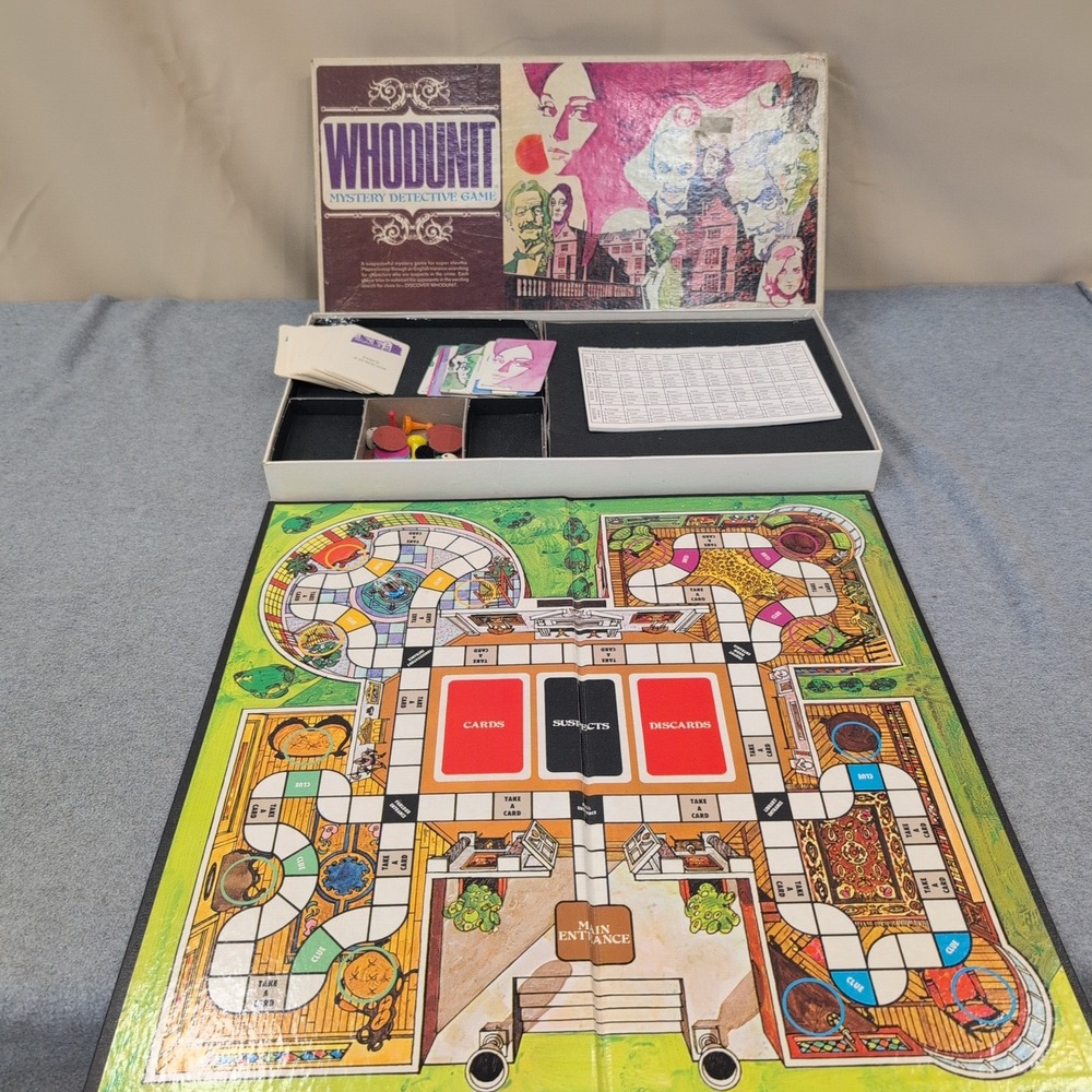 Whodunit Mystery Detective Board Game Selchow & Righter Vintage 1972 1970s - Picture 2 of 6